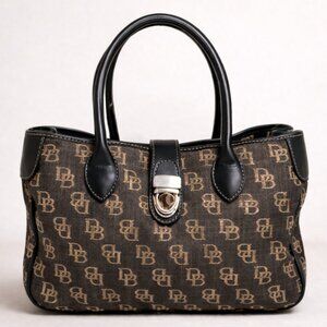 Vintage Dooney & Bourke Signature DB Monogram Satchel | Y2K‎ Revival Luxury